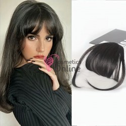 Breton din par artificial cu clips AP409 Brunet Natural cu suvite lateral